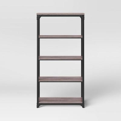 Jackman Industrial Wood 4 Shelf Bookcase Brown - Threshold™