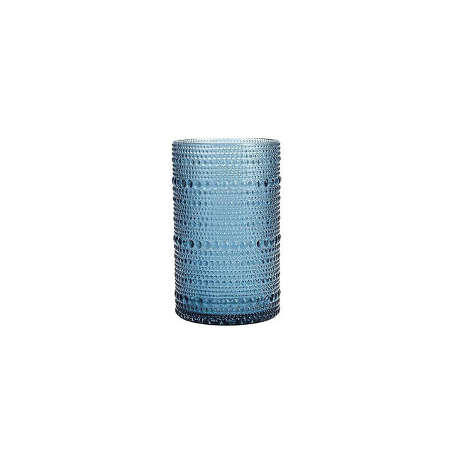 Fortessa Orbetto Outdoor Hobnail Plastic Drinkware Collection, Iced Beverage Cocktail Glass 4 Pack, 13 Ounce, Cornflower Blue