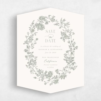 Green Diamond Wedding Save the Date - Treviso Portrait