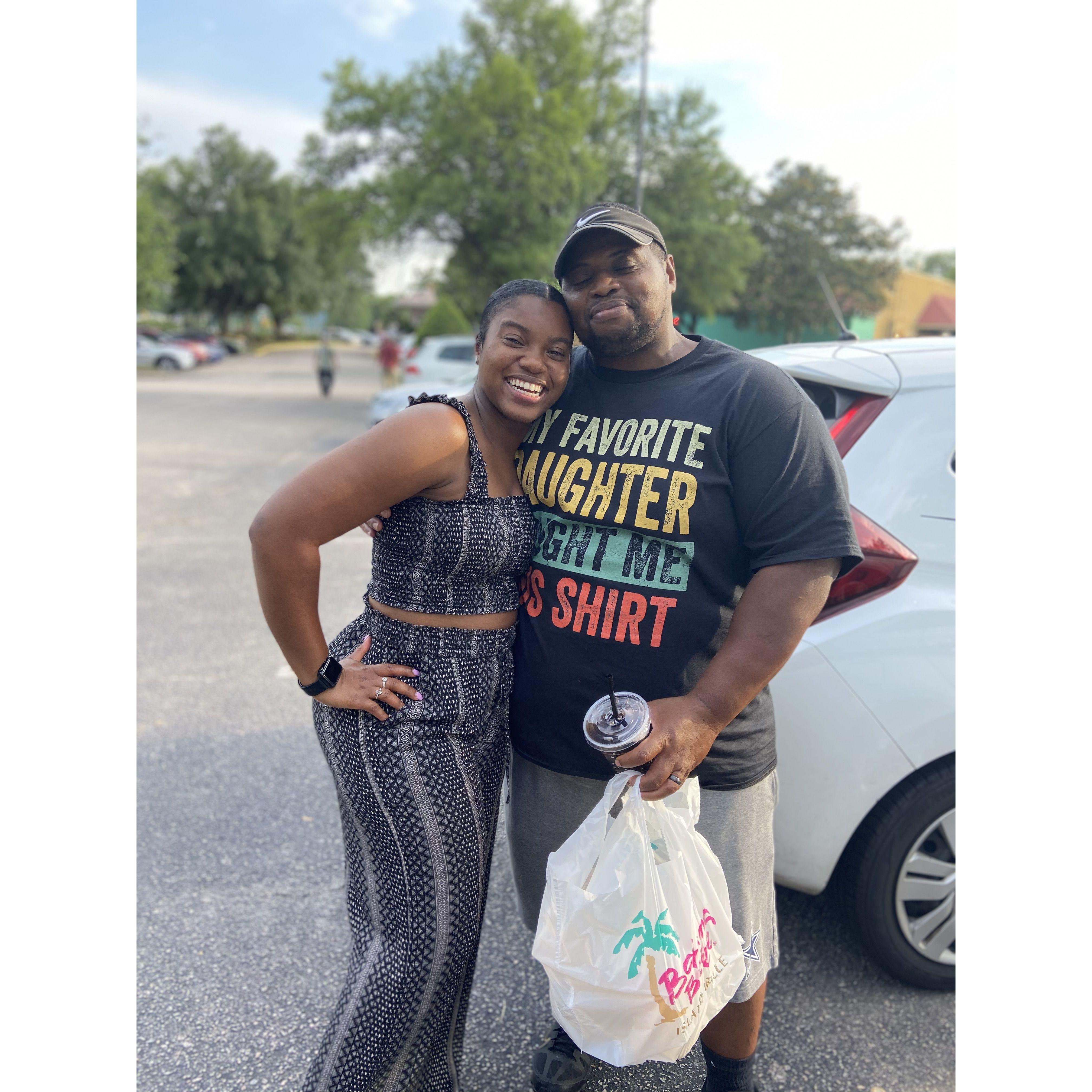 Destini and Kevin enjoy a "father and daughter" moment!