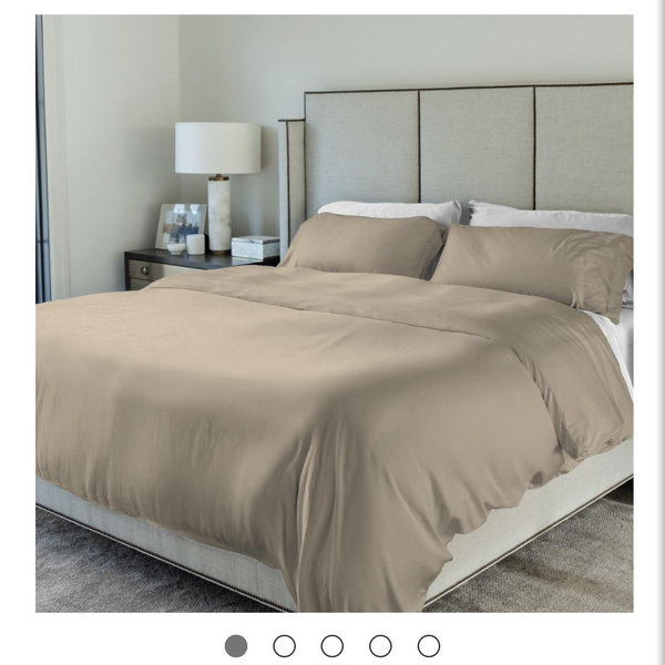 Bamboo Sateen Duvet Cover Set King in Color Stone