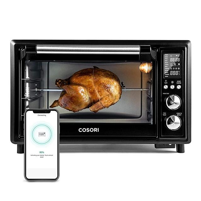 COSORI 12-in-1 Air Fryer Oven Combo, Convection Toaster with Rotisserie, Dehydrator & Pizza, 100 Recipes & 6 Accessories, Smart Alexa/30L, Black