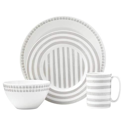 Kate Spade New York 867942 Charlotte Street North Grey 4 Piece Place Setting