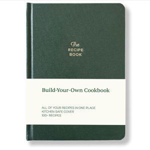 Kunitsa Co. Recipe Notebook - Keepsake Gift, Hardcover Blank Recipe Book to Write In Your Own Recipes with Journaling Prompts About the Chef, 100 Recipes, Dark Pine