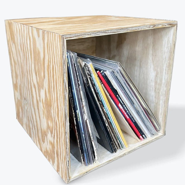 Modular Wooden Vinyl Record Storage Cube (Fits 65-70 records)