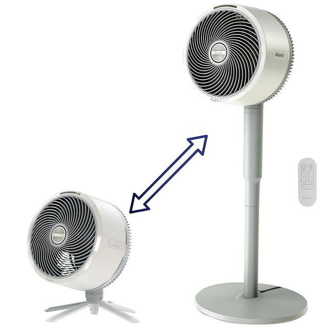 Shark FlexBreeze Pedestal & Tabletop Fan, Indoor & Outdoor, Portable, Oscillating Fan with Remote, Quiet, Powerful, Corded & Cordless, White (Renewed)
