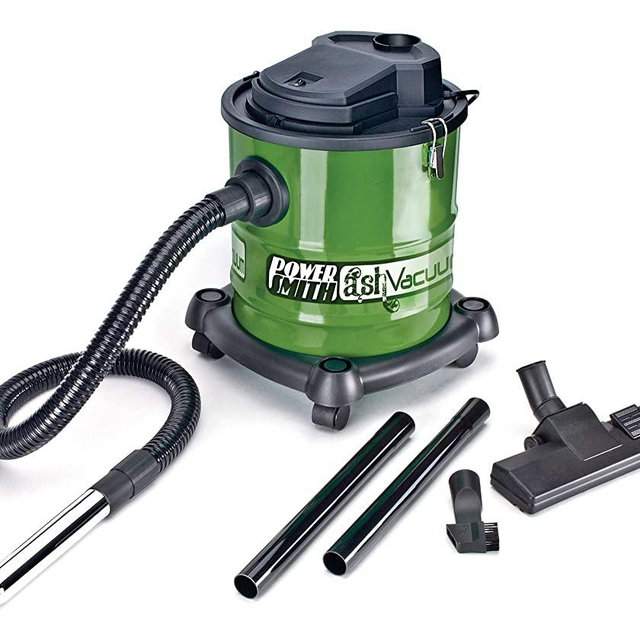 PowerSmith PAVC101 10 Amp 3 Gallon All-In-One Ash Vacuum, Shop Vacuum, and Blower with Metal Lined Hose, Metal Nozzle, Wheeled Base, 2 Extension Wands, Brush Nozzle, Turbo Nozzle, and Filter