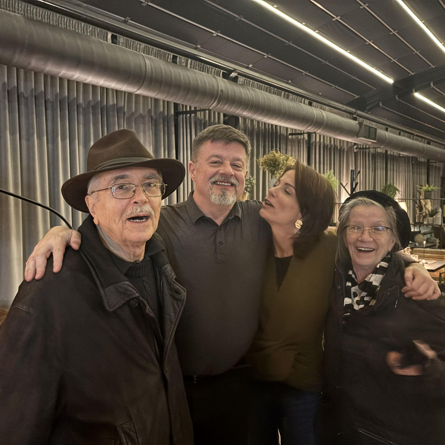 Father, son, daughter, mother