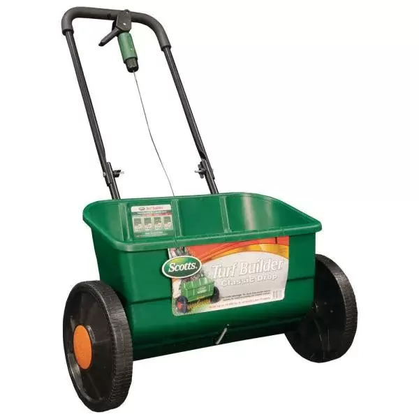 25 lbs. 10,000 sq. ft. Turf Builder Classic Drop Spreader for Seed and Fertilizer