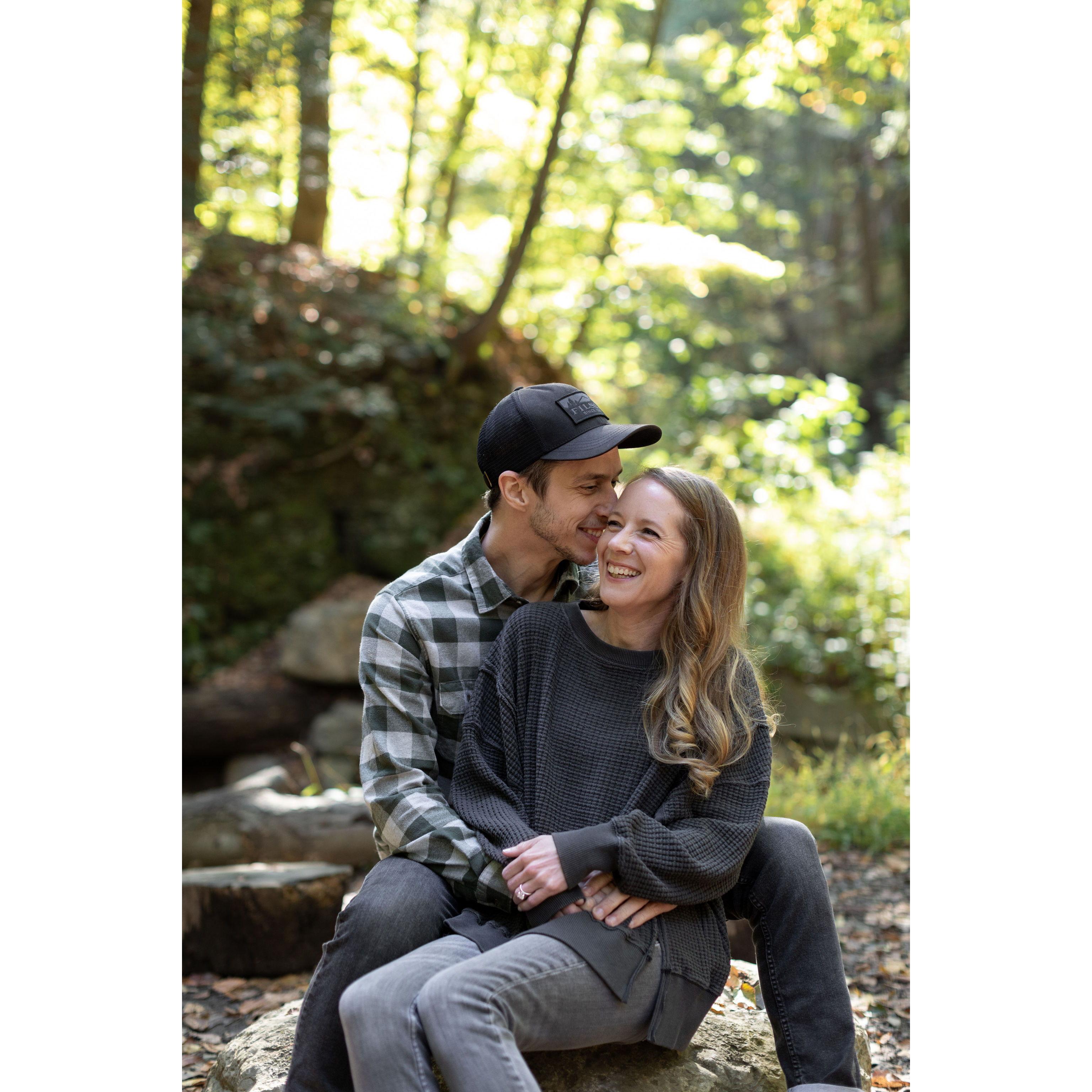 Save the date photo. The photographer told him to sniff me, so he did lol.