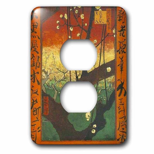 3dRose (lsp_245108_6) 2 Plug Outlet Cover Image of Van Gogh Painting Japanese Flowering Plum Tree