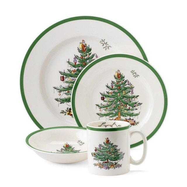 Spode Christmas Tree 4 Piece Place Setting