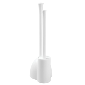 White Toilet Bowl Brush and Plunger Set