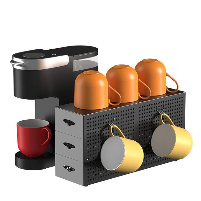 SICHEER Coffee Pod Drawer Holder, 42 Pods Large Capacity, 3 Tier Holder for K Cup Pods, Coffee Pod Organizer for Countertop, Storage Rack for K Cup Pods, Space Saving, (Only Pod Drawer and 2 Hooks)