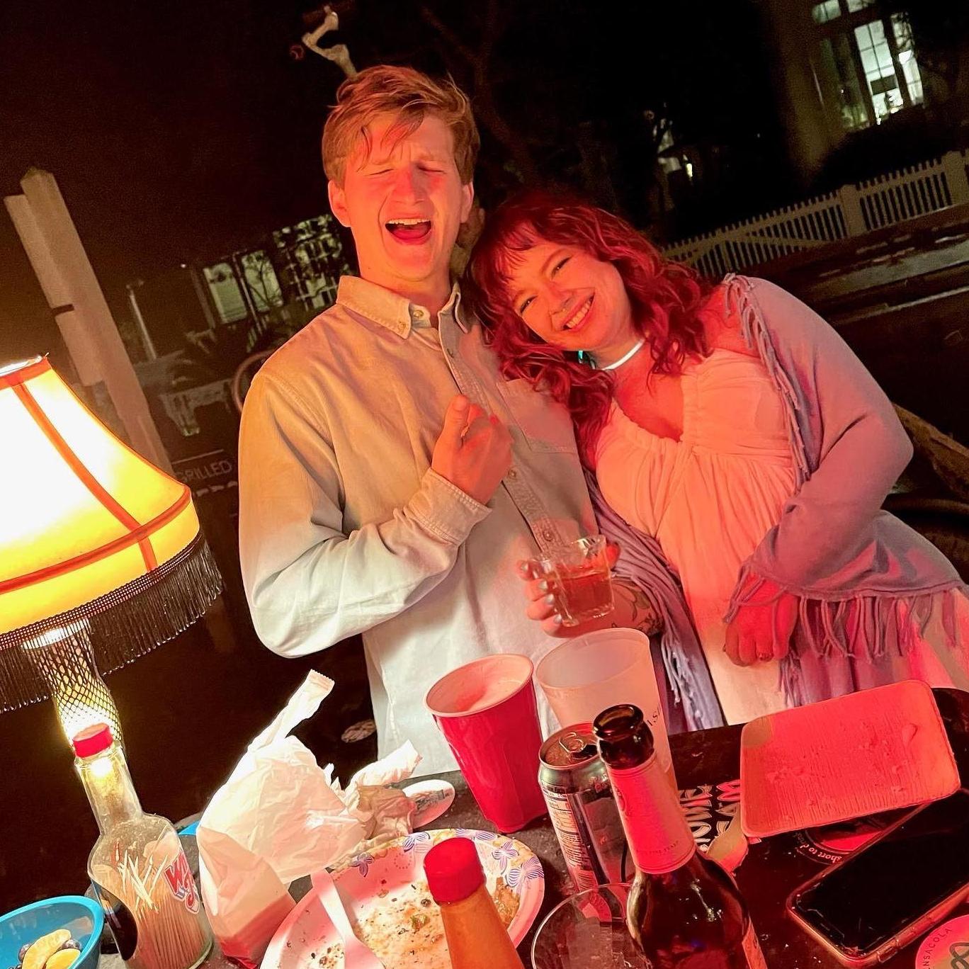 Us after too many at Nana's wedding