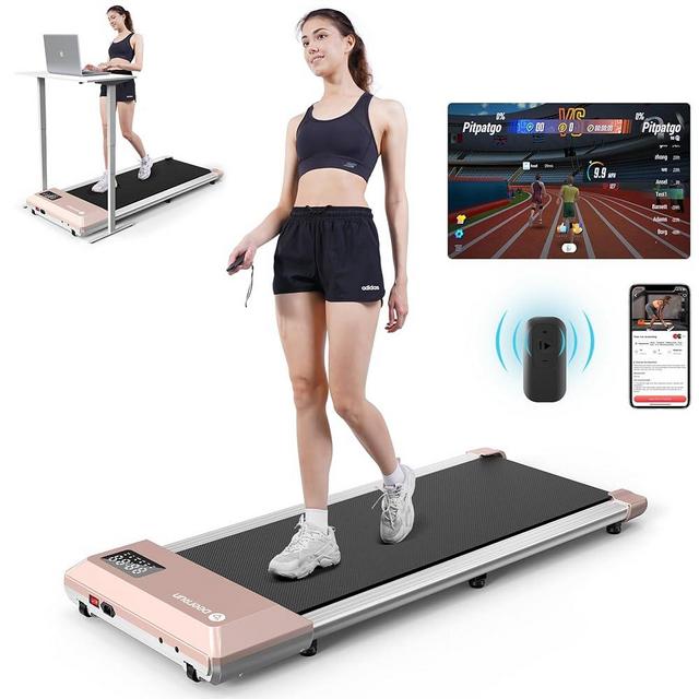 DeerRun 2024 Upgrade Treadmills for Home, Smart Raceable Powerful Quiet Walking Pad Treadmill, Remote Control & Smart App Desk Treadmill for Family Beginners, 265lbs Capacity, No-Assembly