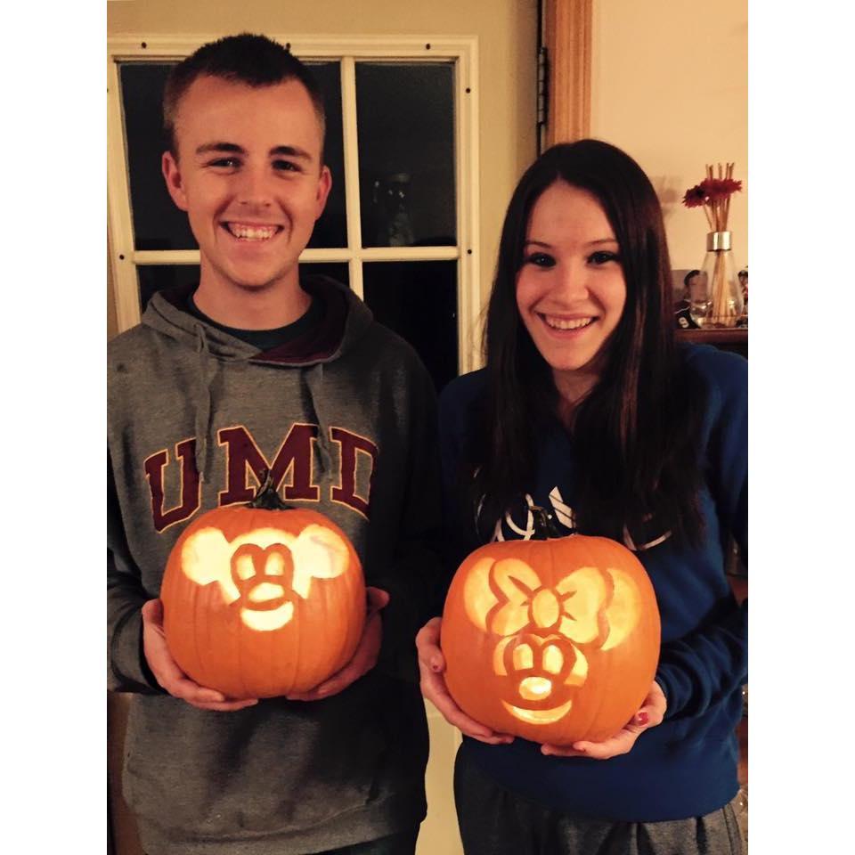My first time ever carving pumpkins, I had quite the teacher.