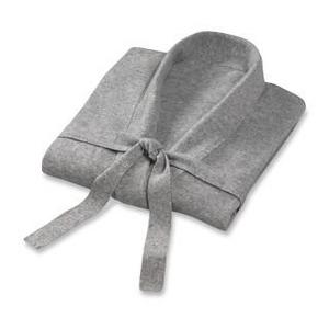 Long Cashmere Robe, Large, Gray