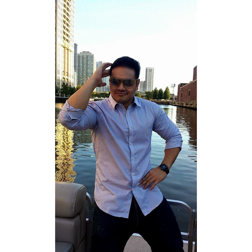 Enjoying the Chicago River in a pontoon boat captained by Brother Earl!
