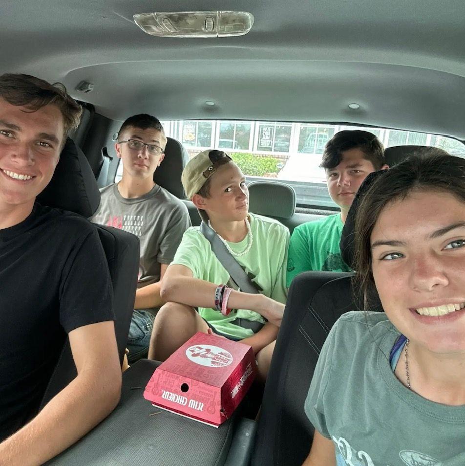 After summer camp celebrating Aaron's birthday