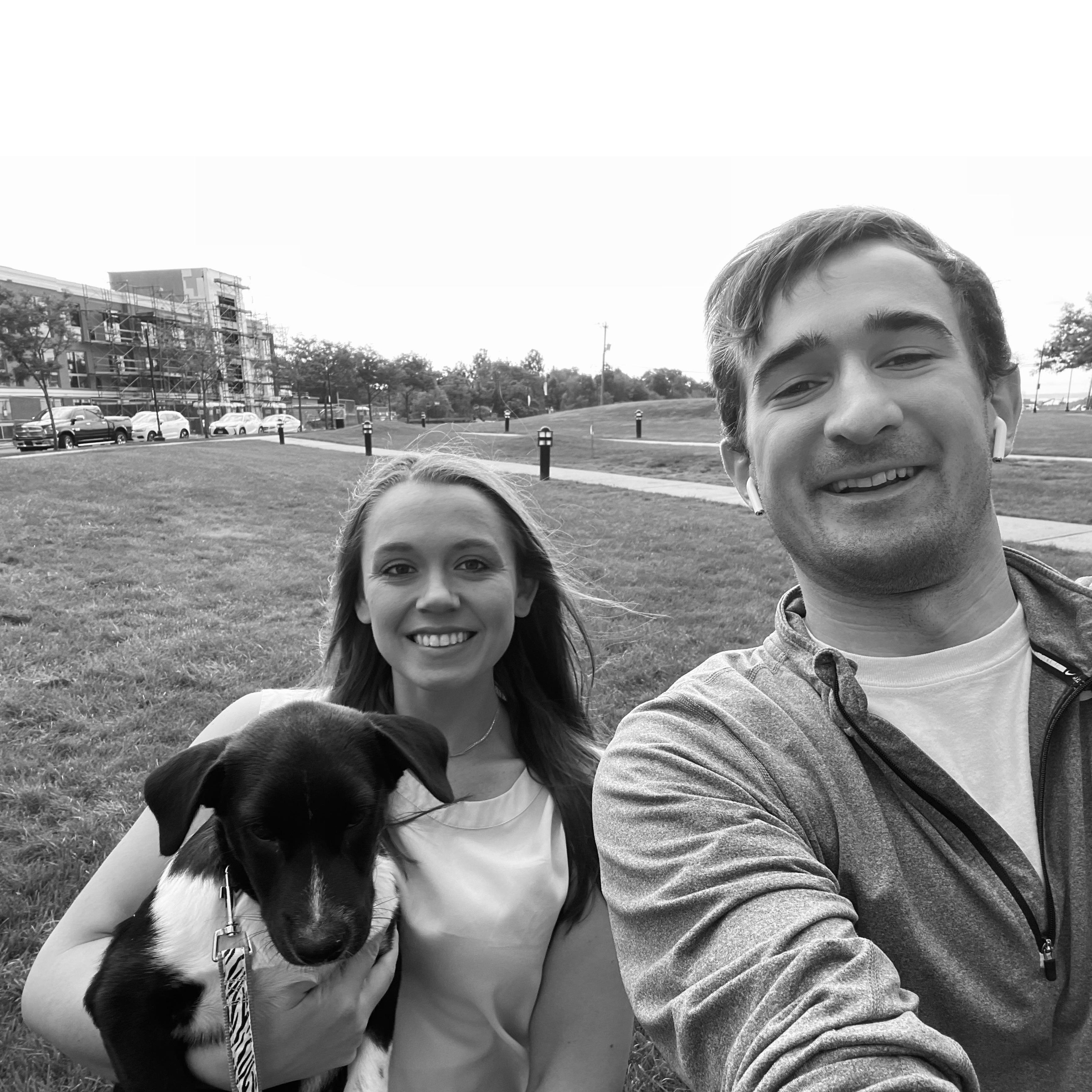 Our first time walking Stringer! Except he didn't understand what a leash was so I had to carry him back...