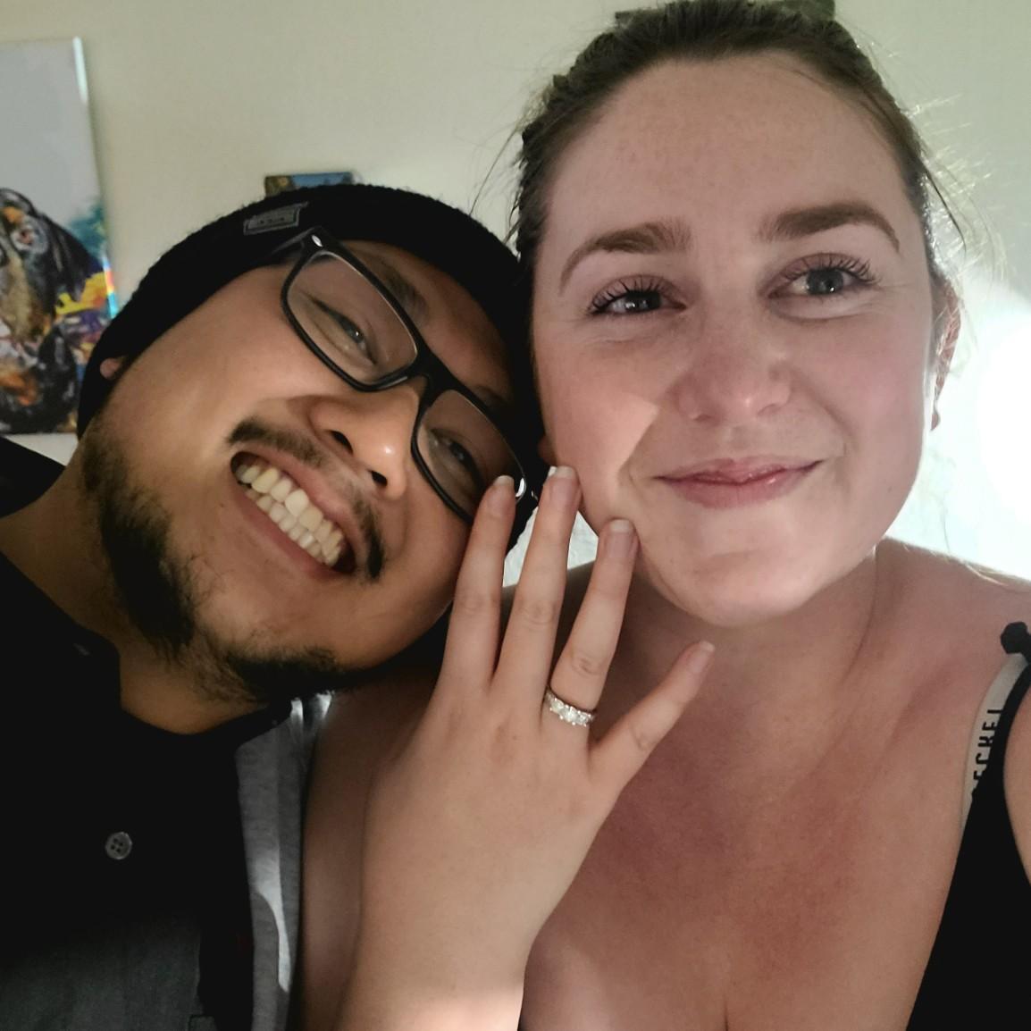 Our real "just got engaged" photo from New Year's Eve.