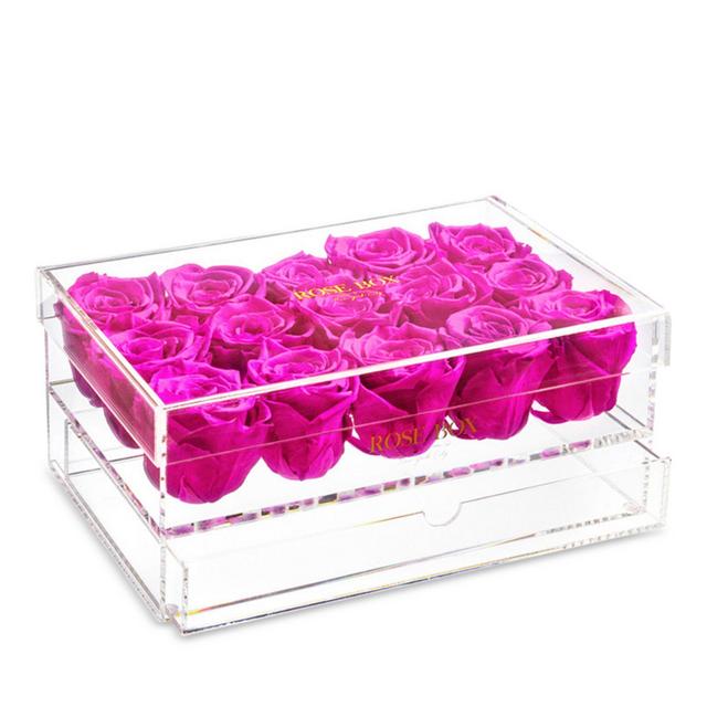 Rose Box 15 Light Pink Roses Jewelry Box