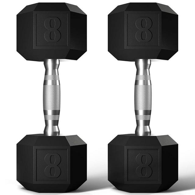 GRETERST Dumbbells Set Rubber Coated Hex Hand Weights Exercise & Fitness for Home Gym Workouts Strength Training Equipment
