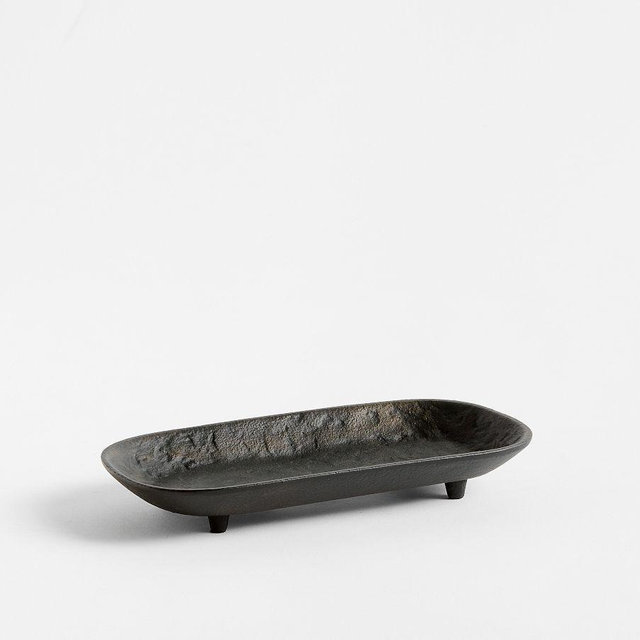 Antique Bronze Oval Footed Tray