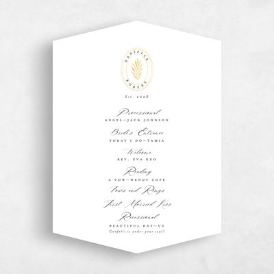 White Diamond Wedding Program - Visby Foil