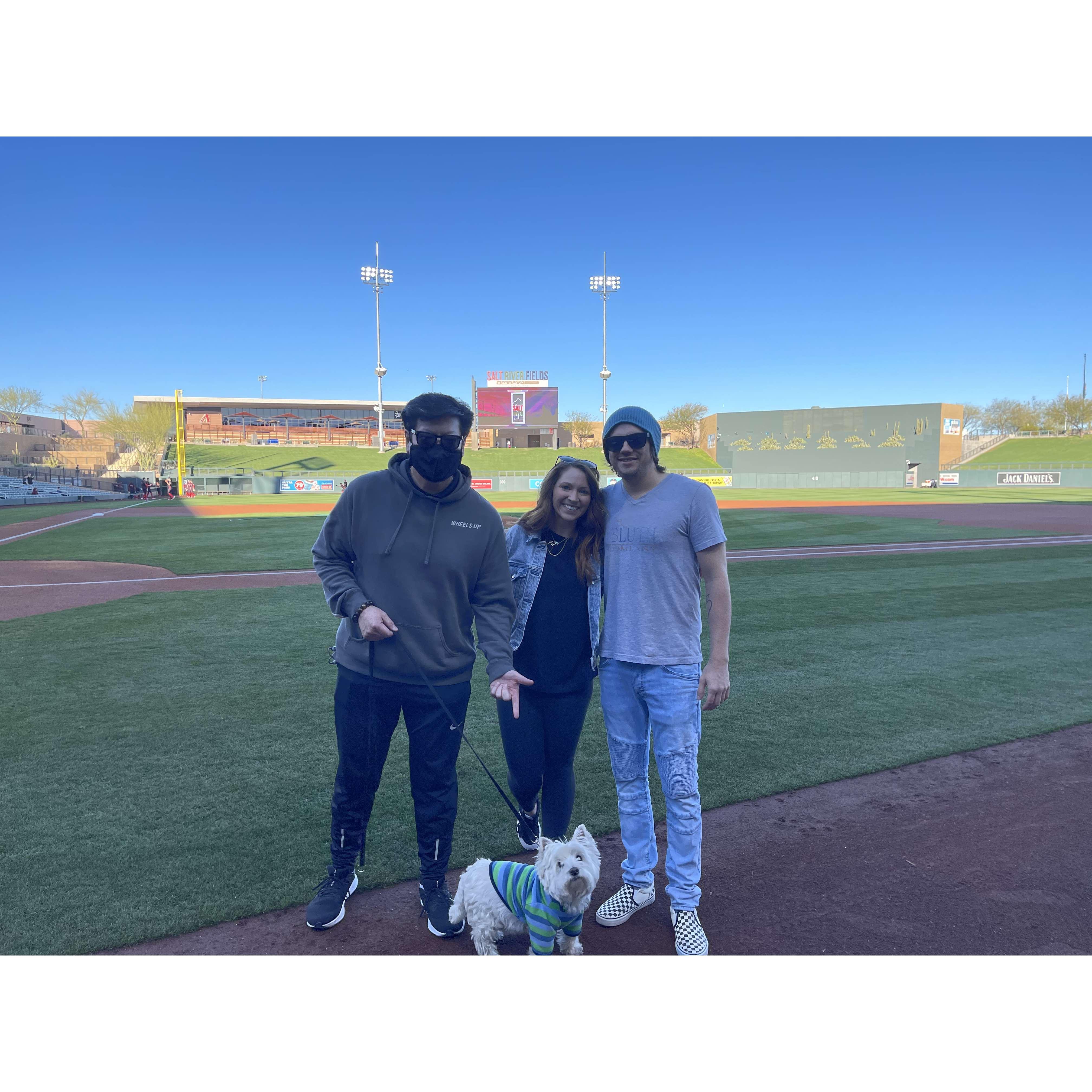 3. First of endless outings, supporting each other's endeavors. Janae singing the National Anthem.