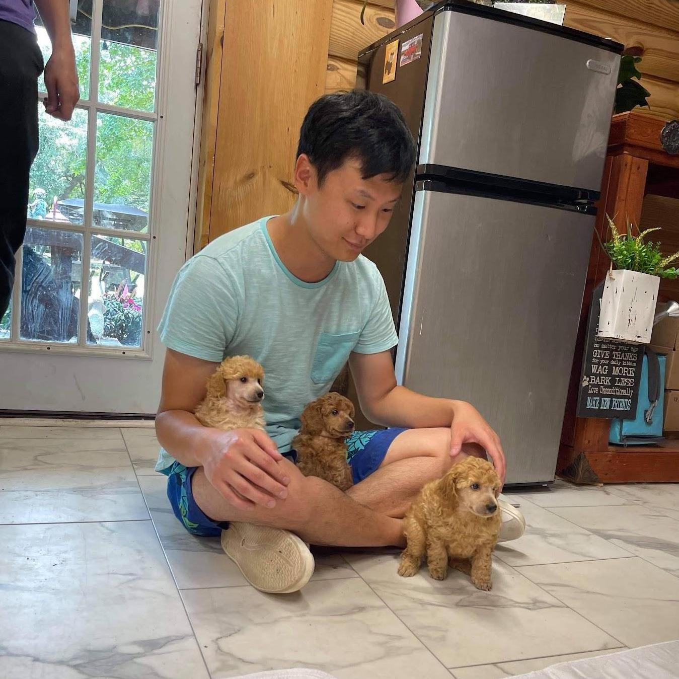 We also began the process of getting a poodle (Yanda's dream). Look at the love in his eyes.
