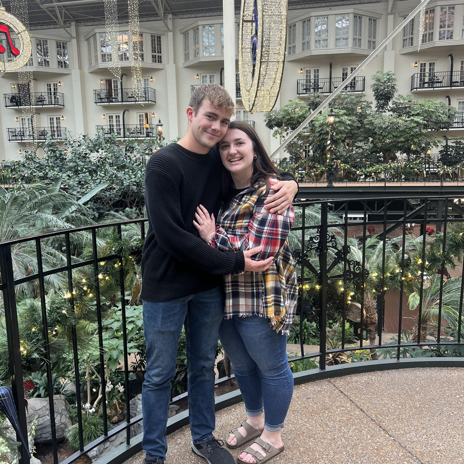 The first picture taken together right after the proposal!