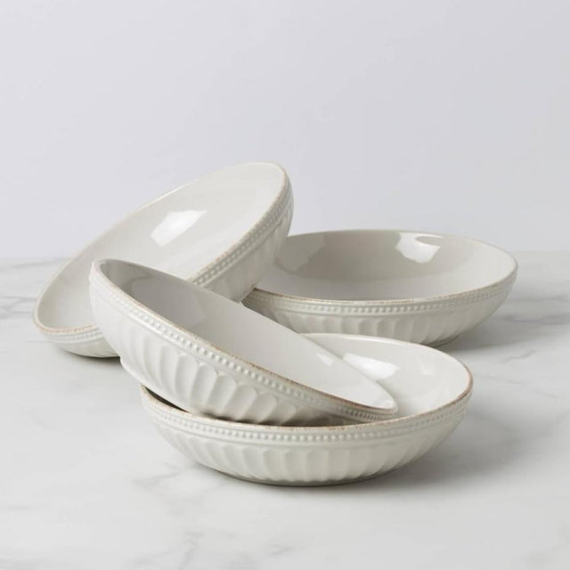 Lenox 895708 French Perle Groove Pasta Bowls, Set Of 4