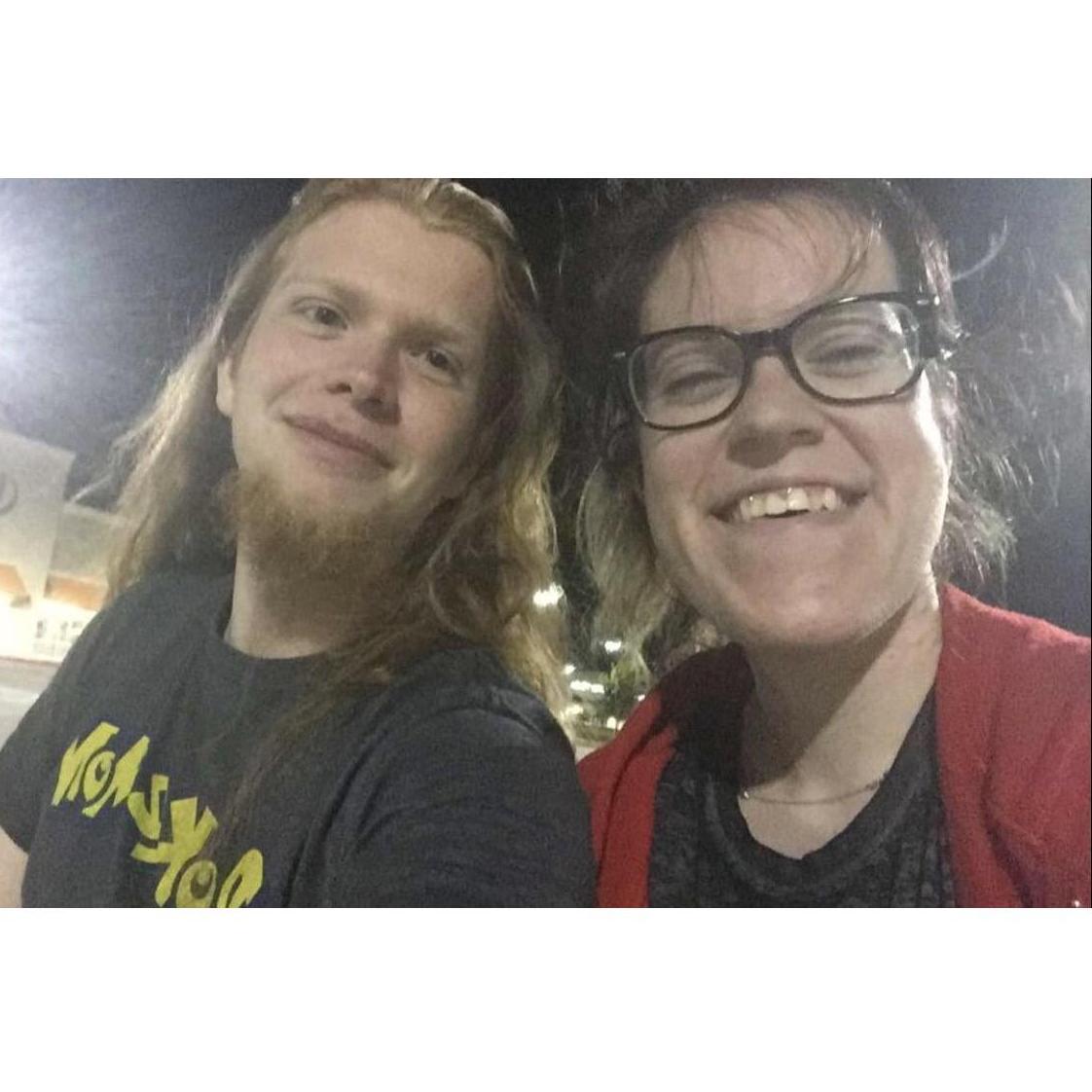 The first of many "Parking Lot Picnics" - J.P. would bring Rach dinner after her closing shifts at Michaels and they'd sit on the hood of her car and eat while gazing at all 3 stars visible in the sky