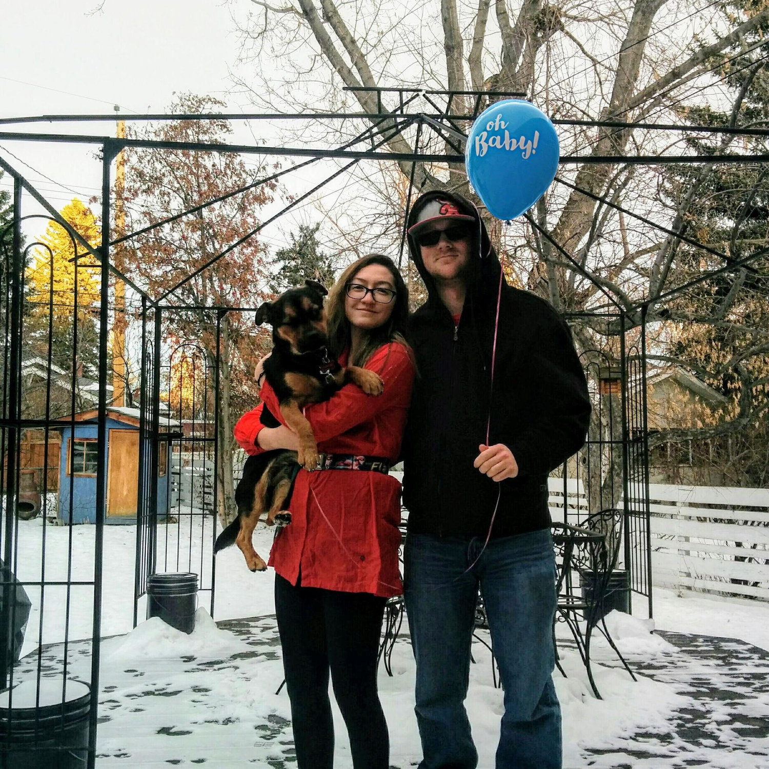 A family photo after we got our pup Preston