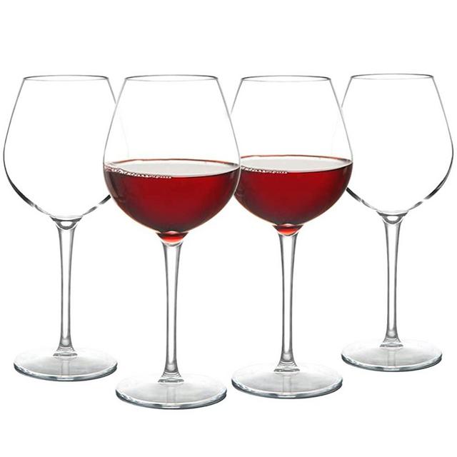MICHLEY Unbreakable Red Wine Glasses 17 oz, Tritan Plastic Reusable Stemware for Indoor and Outdoor Use, Set of 4