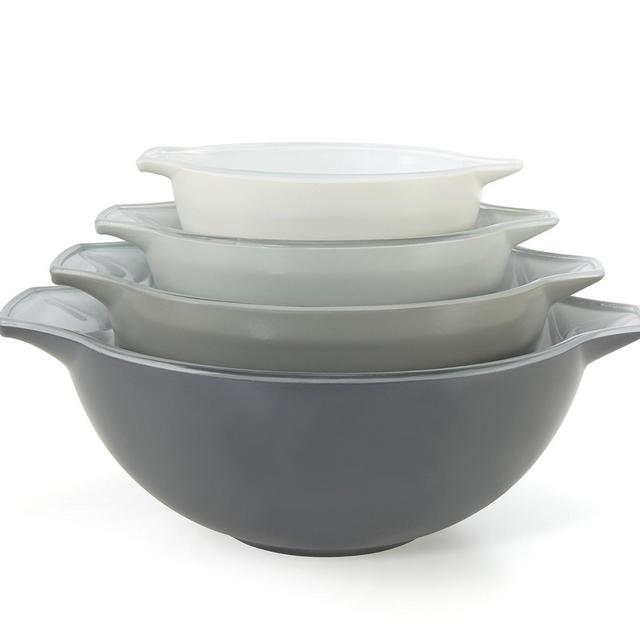 Creo 4-Piece SmartGlass Nesting Bowls, Brooklyn Grey