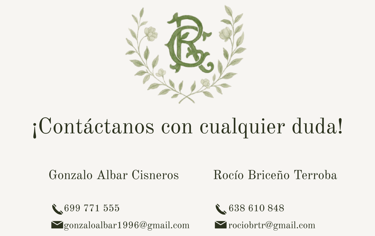 The Wedding Website of Rocío del Carmen Briceño Terroba and Gonzalo Albar Cisneros