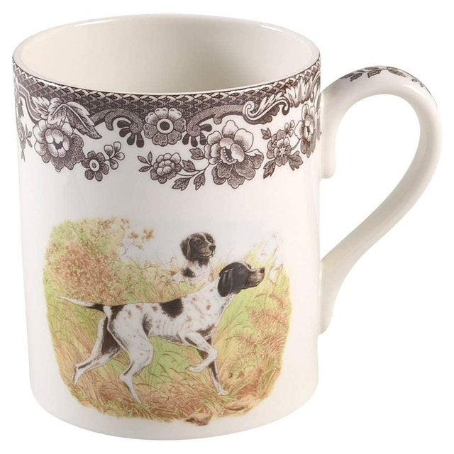 Spode Woodland Mug, Flat Coated Pointer, 16 Oz | Coffee Mug with Handle for Hot Beverages | Ideal for Tea, Hot Chocolate, and Other Hot Drinks | Made from Fine Porcelain