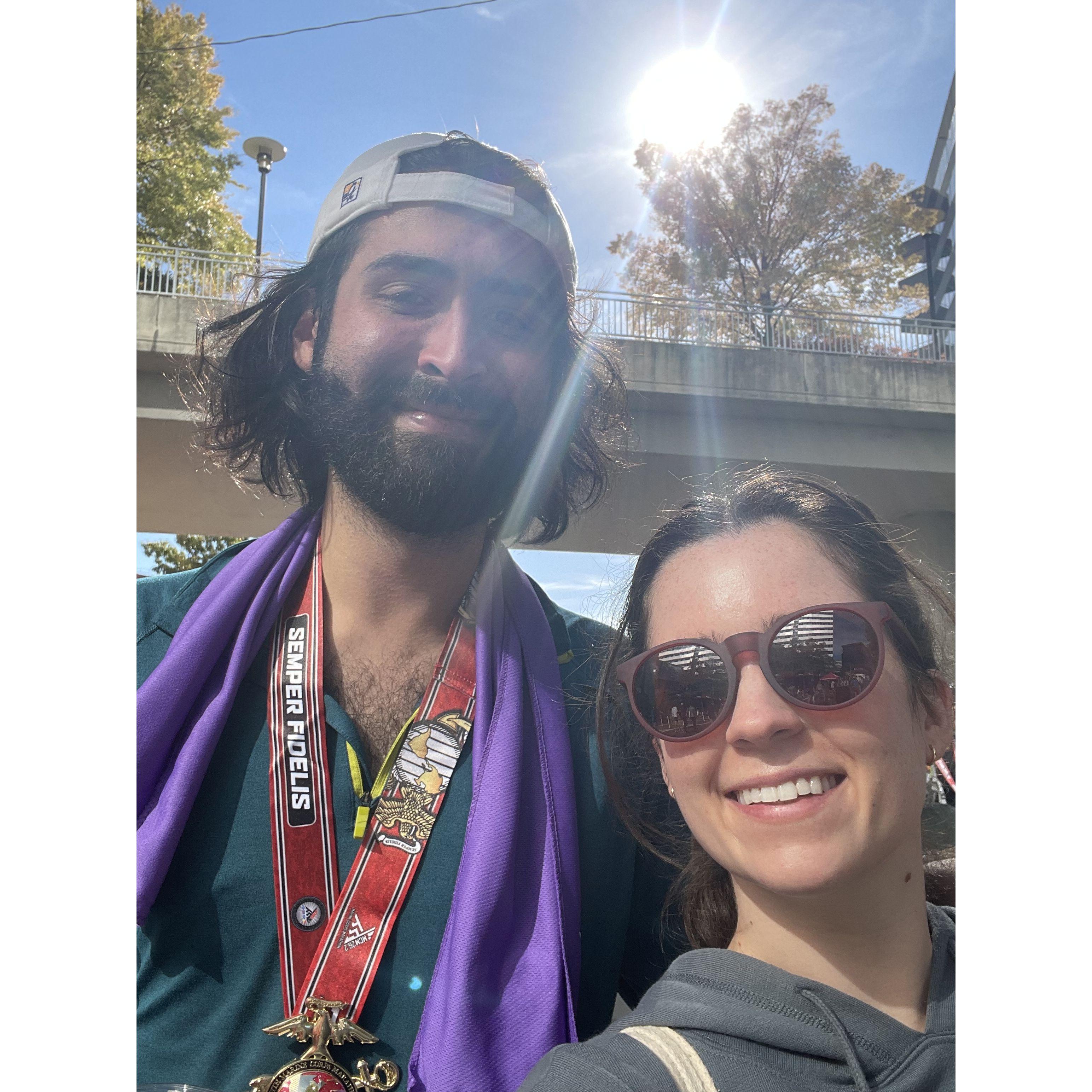 Zach's first marathon in Washington, D.C.!
