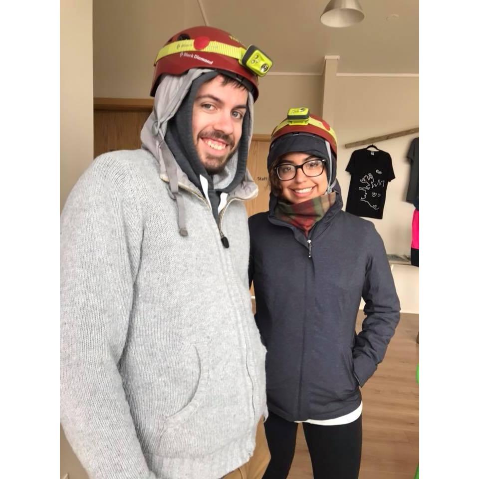 Us getting ready to trek the depths of Iceland's caves! We were not prepared for how cold it was going to get 🥶