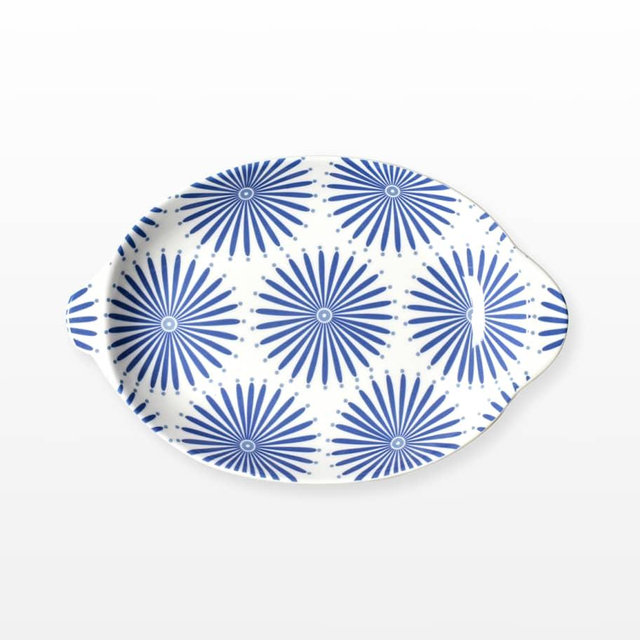Coton ColorsIris Blue Burst Small Handled Oval Platter