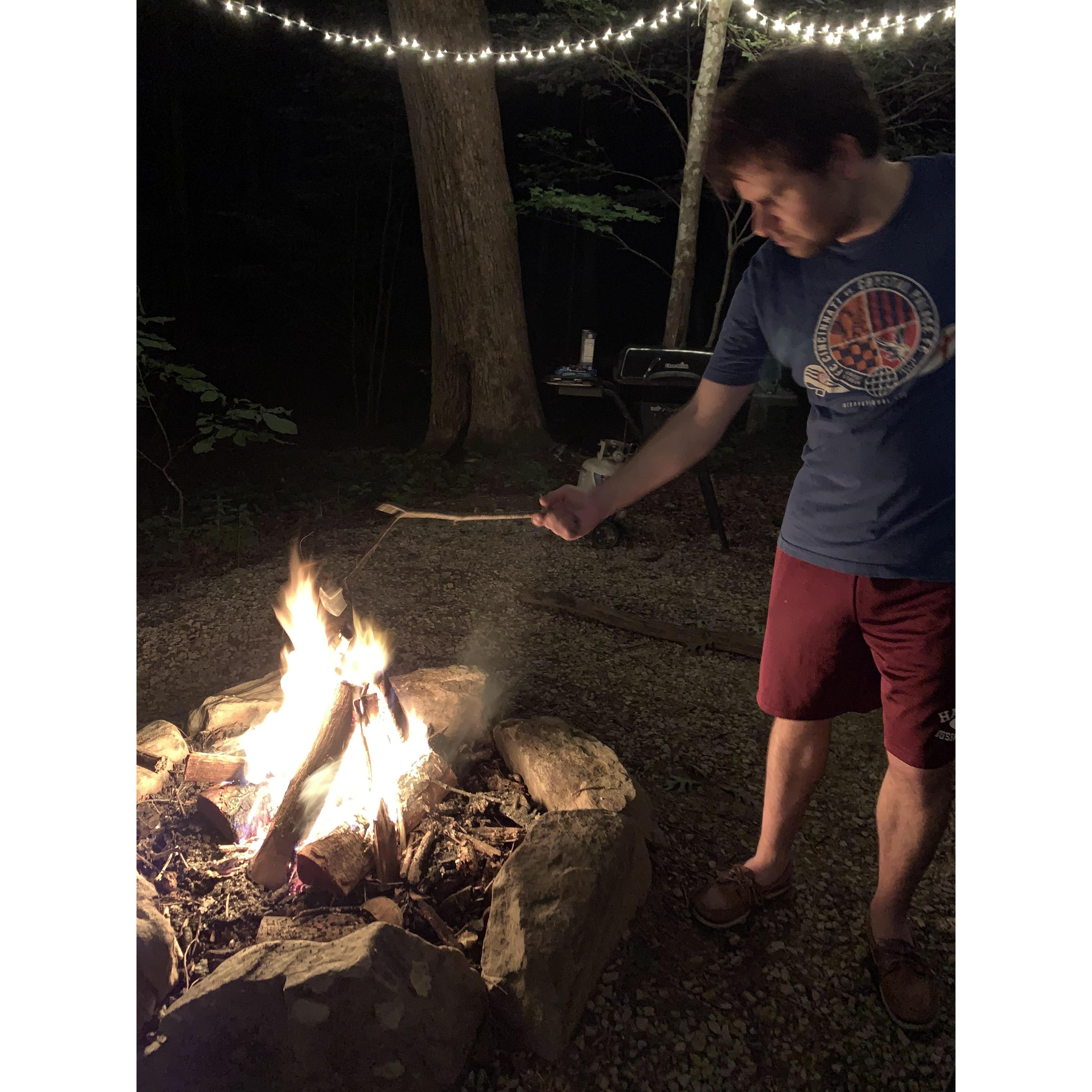 Our first campfire (with S'mores!) together. Monteagle, TN. June 2019