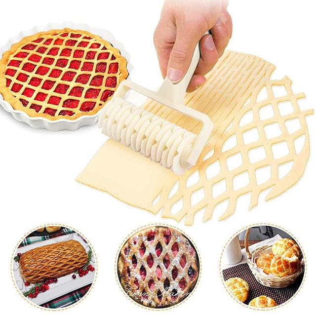 Lattice Roller Cutter, Pie Pizza Cookie Dough Roller Lattice Household Baking Pastry Tools(Plastic lattice cutter)