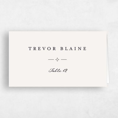 Light Oatmeal, Beige Wedding Place Card - Finnian