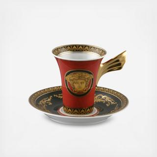 Medusa Red High Cup & Saucer