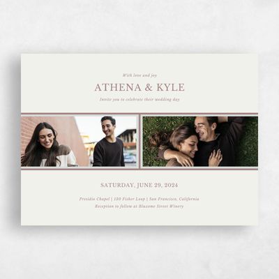 Dusty Rose, Pink Wedding Invitation - Weyers Photo