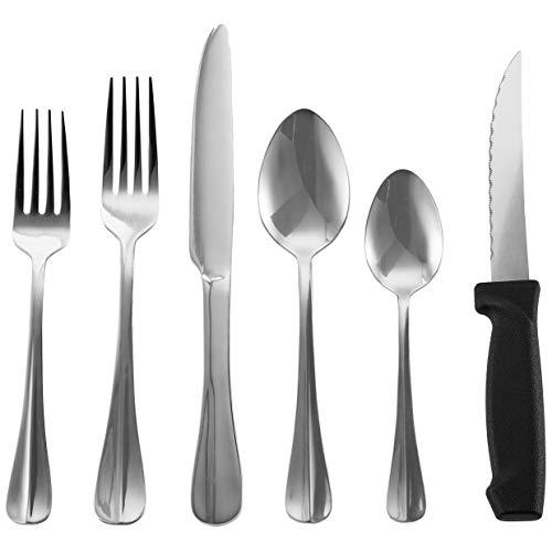 Pfaltzgraff Everyday Simplicity 53-Piece Stainless Steel Flatware Set, Service for 8