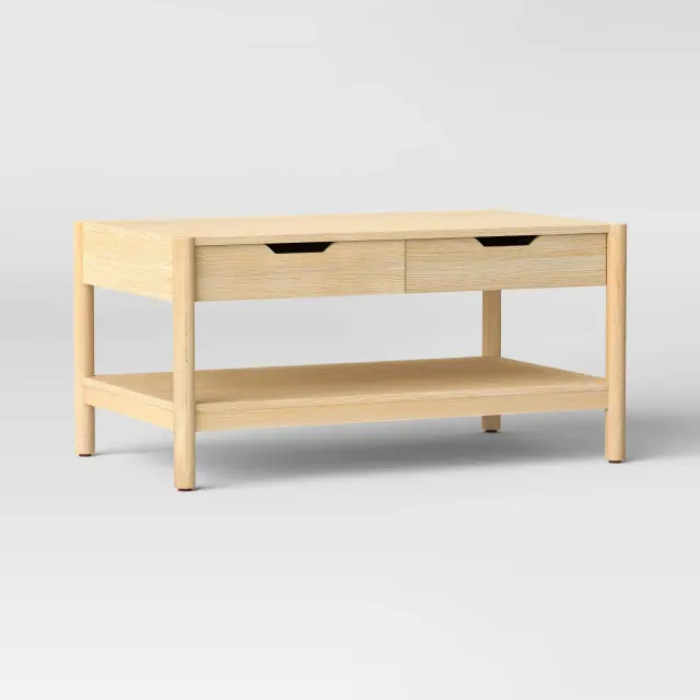 Scandi Coffee Tables Table With Drawers Natural - Room Essentials™